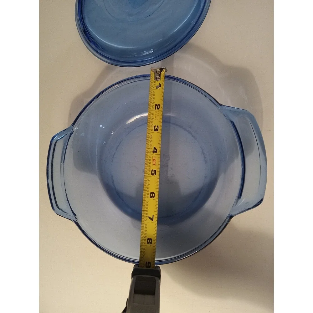 Anchor Hocking Cobalt Blue Glass Casserole Dish with Lid 1.5 QT Vintage MCM